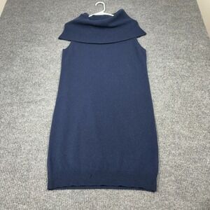 Sutton Studio Sweater Dress Womens XL Navy Wool Cashmere Cowl Neck Sleeveless